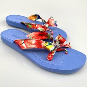 NEW Guess Tuta3 Floral sandals Size 7m blue